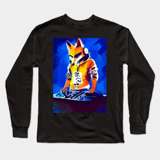 Fox at the DJ booth Long Sleeve T-Shirt